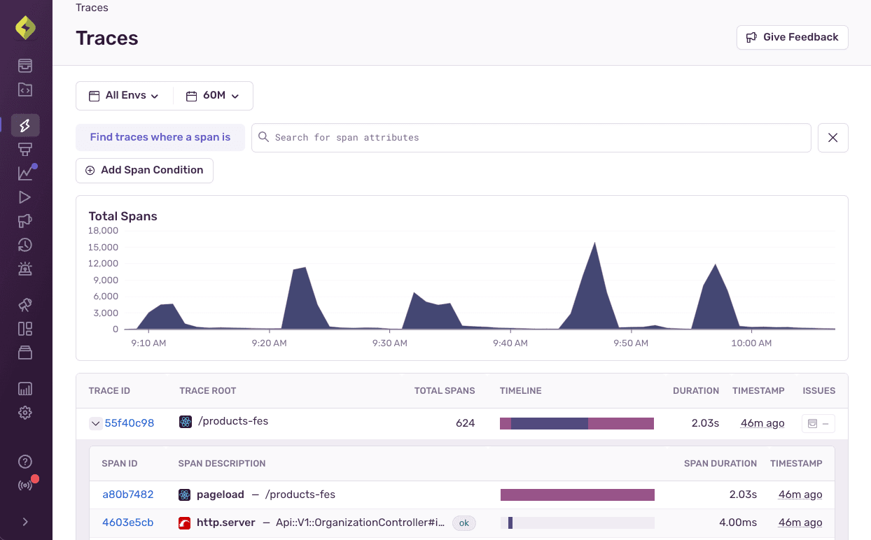 Trace Explorer results